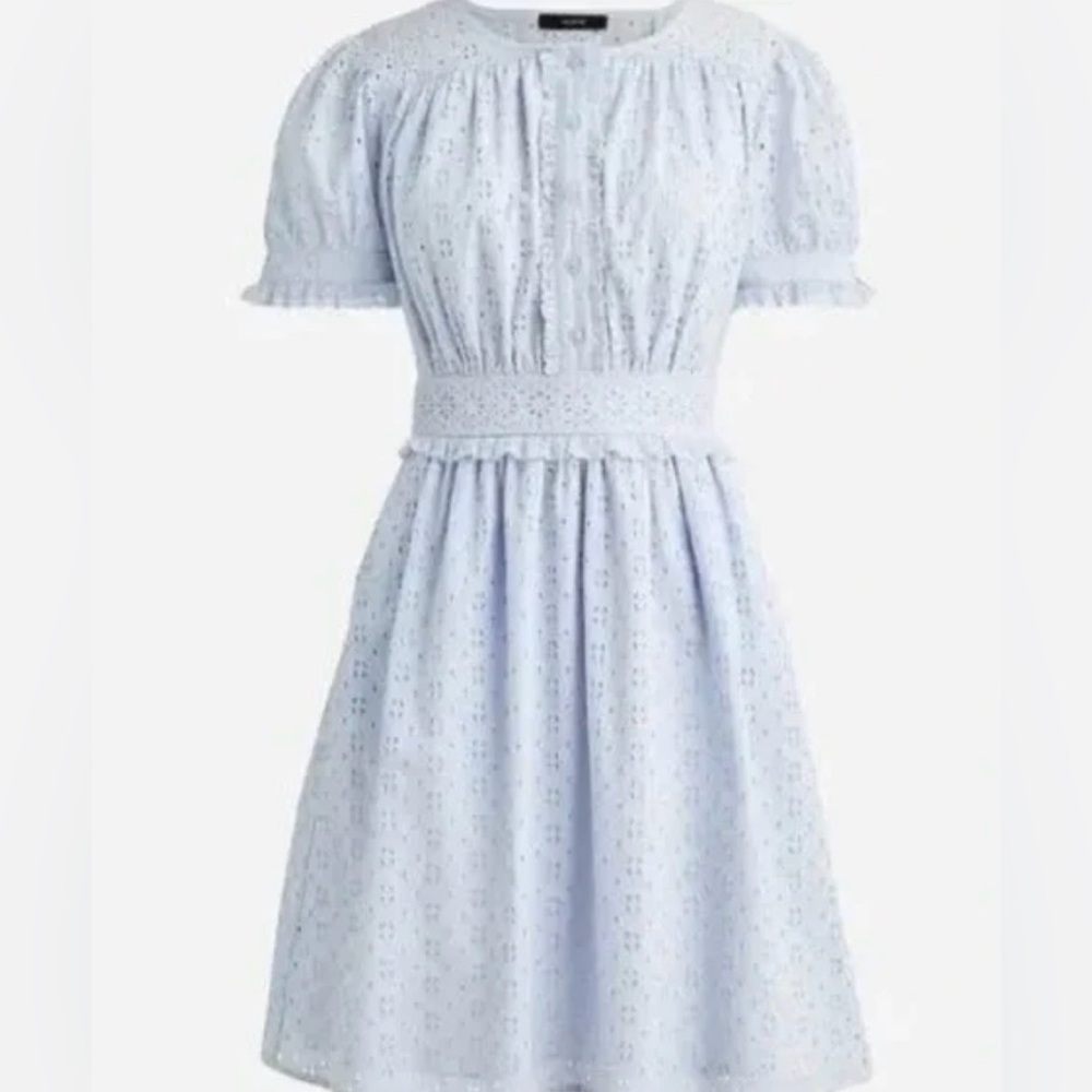 NWT J Crew Women's Light Blue Eyelet Dress